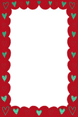 frame made of hearts