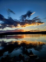 sunset over the lake