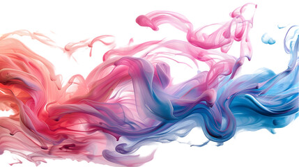 Obraz premium Pink, Brown, Blue liquid colour mixed isolated on a transparent background