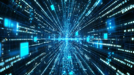 Modern abstract blue background with business concept advertisement design. Infographic data cyber AI internet futuristic financial crypto wallpaper dot banking tech dot connect technology circuit. 