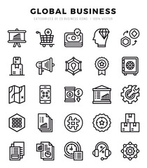 Global Business Lineal icons. Vector Lineal illustration.