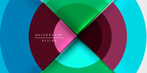 Obraz premium Techno circles and semi circles. Vector Illustration For Wallpaper, Banner, Background, Card, Book Illustration, landing page