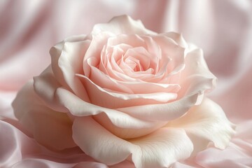 Beautiful pastel pink roses on a soft, blurred background, with copy space for valentines.