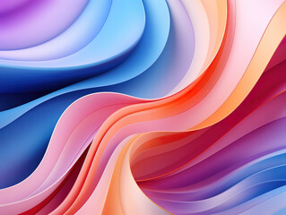 Fototapeta premium Gorgeous abstract futuristic colorful background with glowing ascending lines. Fantastic wallpaper