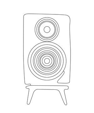 black and white speaker on stand clip art preview