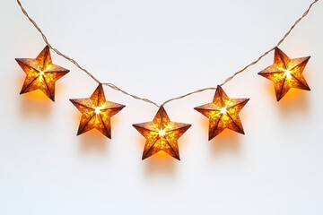 String lights in star shape create a warm ambiance for home decoration and festive occasions during the evening