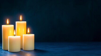 Soft Glow of Candles in Dark Environment