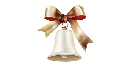 Vintage-inspired white bell with a satin ribbon, perfect for creating nostalgic designs. This versatile image can be used for scrapbooking, digital art, and more.