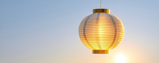 Fototapeta premium Elegant Paper Lantern Against Clear Sky