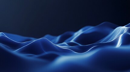 Obraz premium A dynamic blue ripple pattern resembling ocean waves, set against a clean, minimalistic backdrop. This design captures the essence of fluidity and movement, ideal for business and commercial purposes,