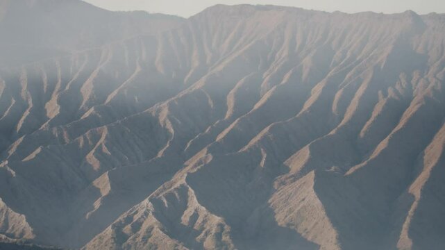 Bromo Tengger Semeru National Park is a national park located in East Java, Indonesia - beautiful panorama five volcanoes and a sand sea in the caldera of the ancient volcano