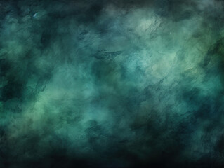 Fototapeta premium Attractive Empty Dark Stage with Green Mist Fog Smoke - Platform Showcasing Artistic Work Product