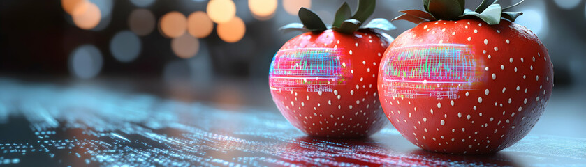 Forward Looking Fruits Financial Forecast Holographic Charts Abstract Background