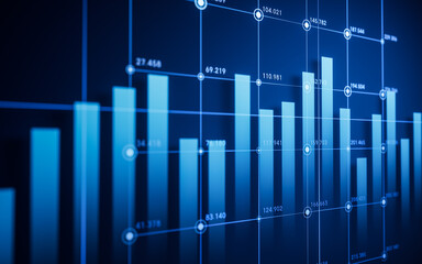 Statistical graph with business finance concept, 3d rendering.
