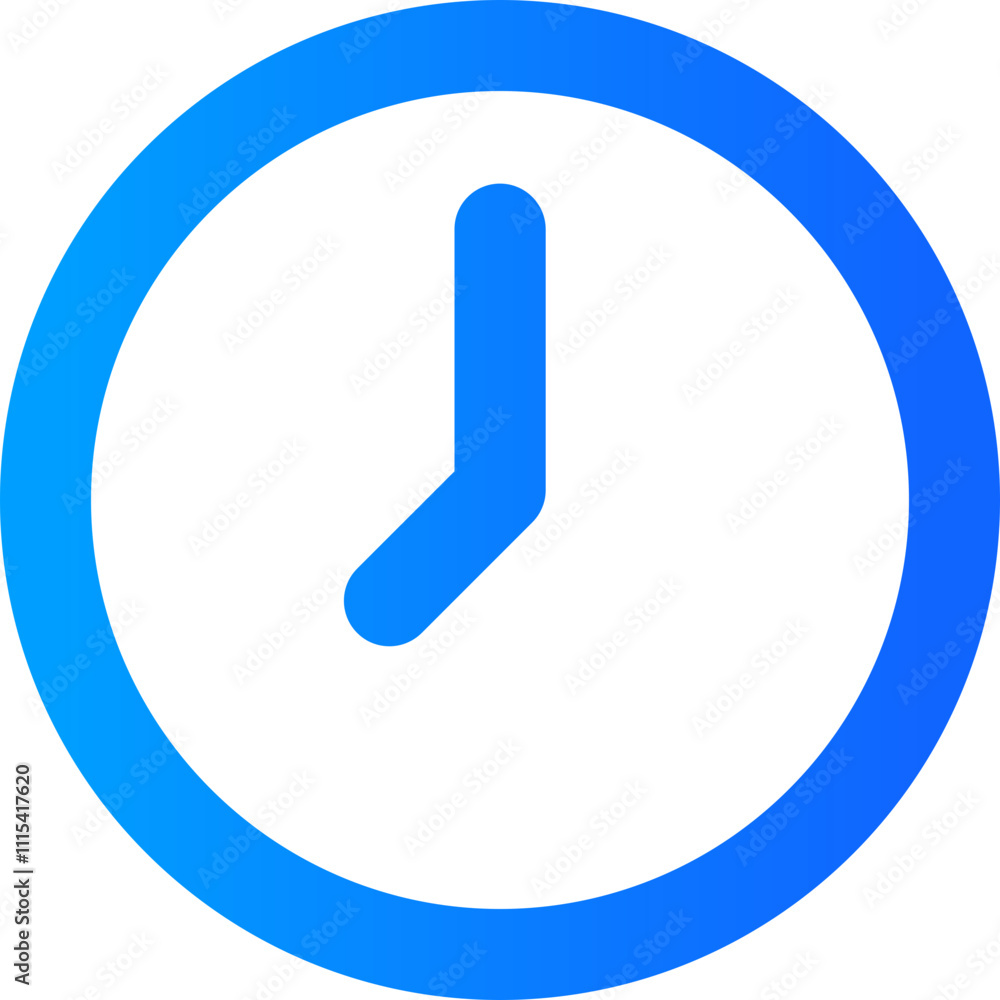 Poster clock interface icon in blue design for digital applications and user interfaces