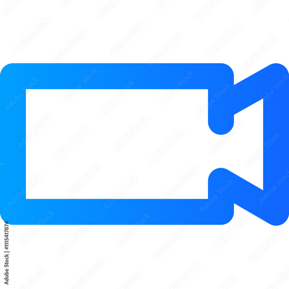 Poster interface icons depicting video camera symbol for digital communication tools and applications