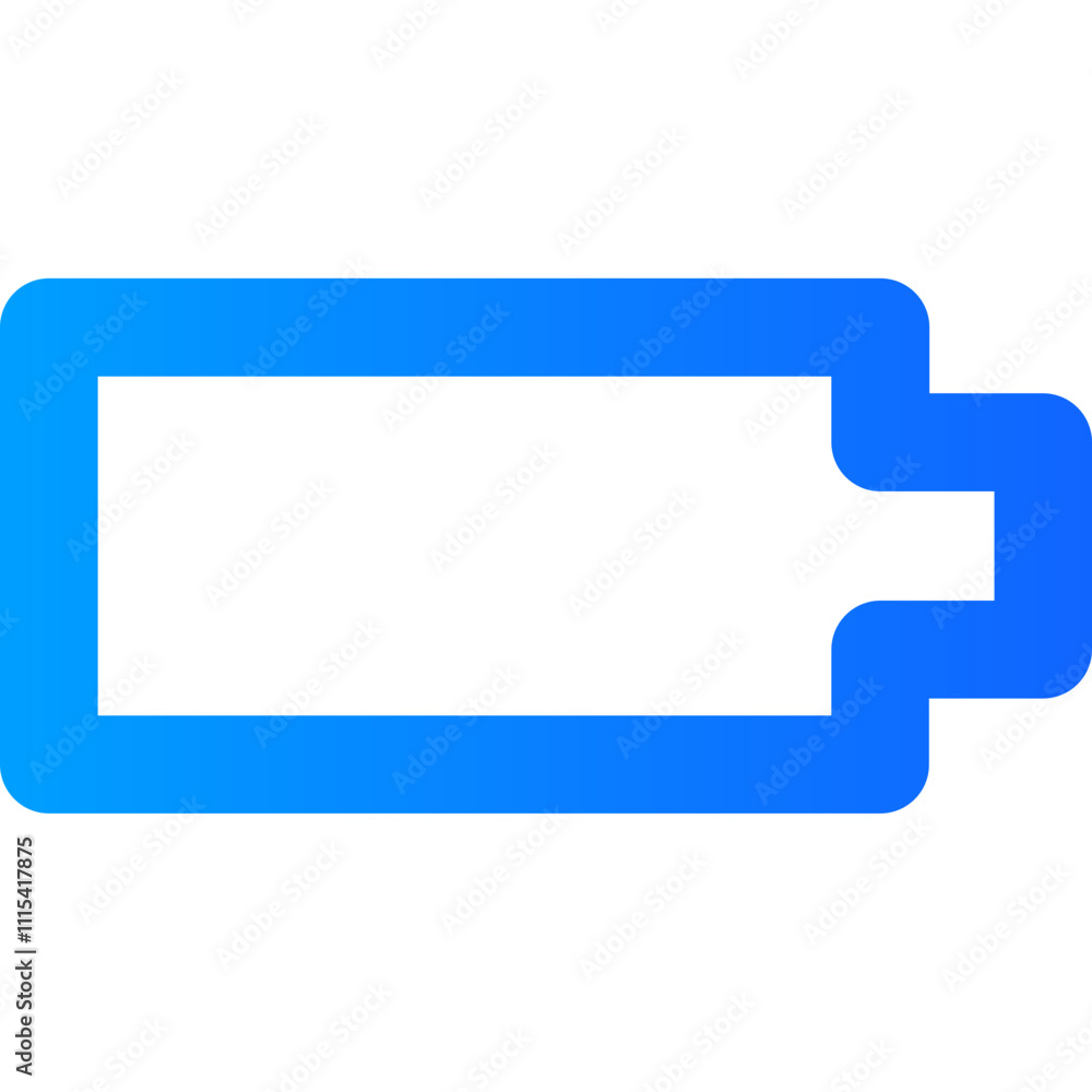 Poster battery icon design in blue representing low power status and charging indicator