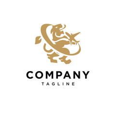 Lion Travel Logo Icon Vector