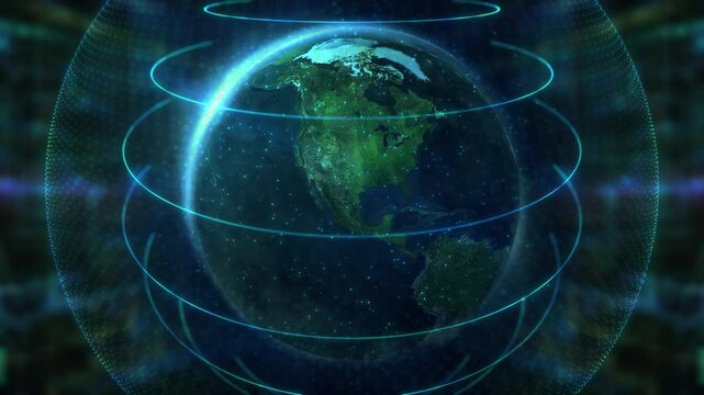 Digital sphere around the Earth, globalization and technological progress