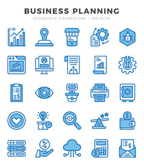 Set of Business Strategy Icons. Simple line art style icons pack.