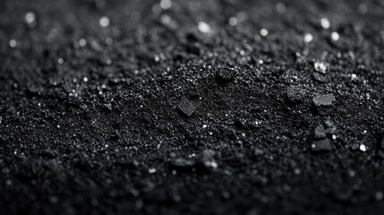 Charcoal, Dark Black Powder Texture Background Grit, Grains, Sparkle, Depth