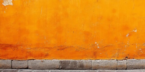Vibrant orange wall background made of cement, ideal for creative projects. This striking cement orange wall background adds a bold touch to your designs and presentations.