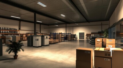 Modern Scandinavian Style. Cozy Cabinetry and Lush Greenery in Contemporary Interior design concept