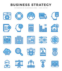 Business Strategy Two Color icons collection. Two Color icons pack. Vector illustration
