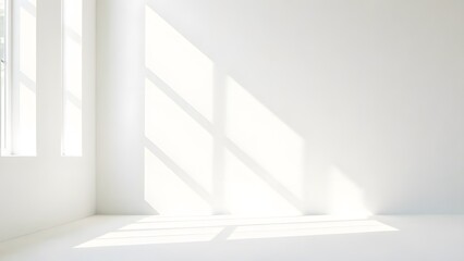 Obraz premium white background in the photo studio with the rays of the sun