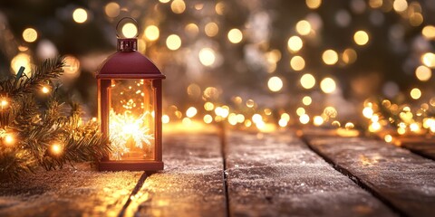 Festive Christmas decoration showcased beautifully with sparkling fairy lights, creating a warm and inviting atmosphere perfect for holiday celebrations. A stunning, high quality Christmas decoration