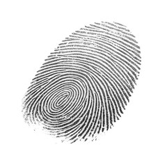 Fingerprint cut out on white