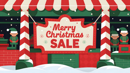Merry Christmas Sale banner. Merry Christmas lettering for Happy holidays greeting card, sale, postcard motive, badge, web, invitation, poster.	