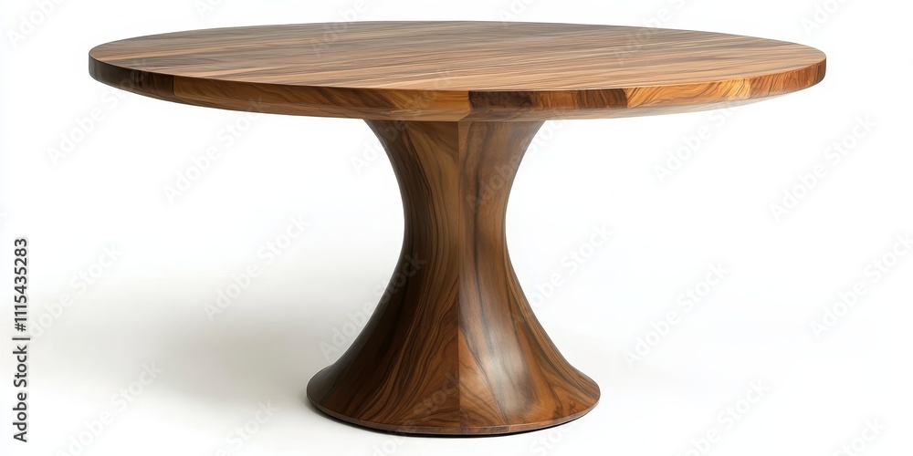 Poster wooden round table featuring a sleek design, perfect for various settings. this wooden round table s