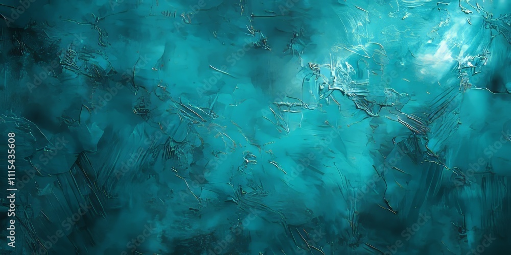 Poster textured turquoise background featuring dynamic patterns and shades, creating a visually captivating