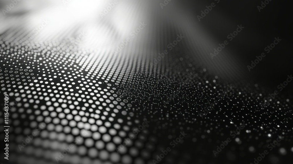 Wall mural close-up of a halftone pattern transitioning from light to dark shades.