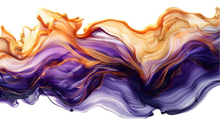 Obraz premium Brown, Purple, Golden liquid colour mixed isolated on a transparent background