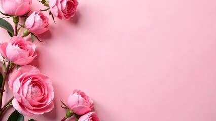 pink roses on a pink background