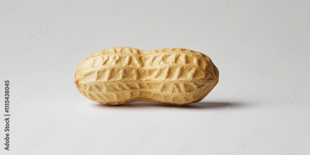 Poster isolated peanut on a white background showcasing the unique features of the peanut. this image highl