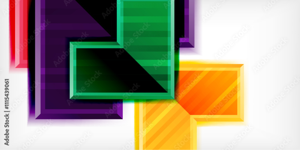 Poster Arrow symbols created with 3d effects and line texture geometric abstract background