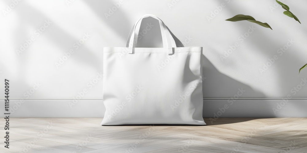 Poster blank white canvas tote bag mock up for showcasing designs. this versatile blank white canvas tote b