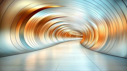 Fototapeta premium The futuristic empty corridors in the high tech building were lined with sleek, metallic walls that emitted a soft, ambient glow, creating a sense of endless space and possibility