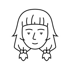 otaku woman avatar line icon vector. otaku woman avatar sign. isolated contour symbol black illustration