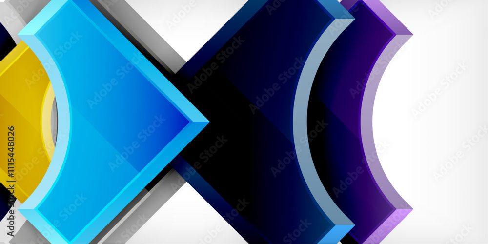 Poster Geometric design abstract background - circles and triangles