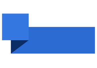 Folded Blue Paper Isolated on White. Can be used as a Text Frame.