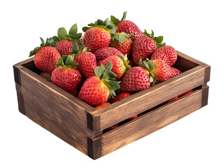 Fresh Strawberries in a Wooden Crate - A Summertime Delight