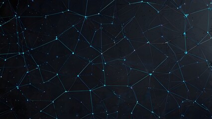 Obraz premium Geometric abstract background with connected lines and dots. Generative AI