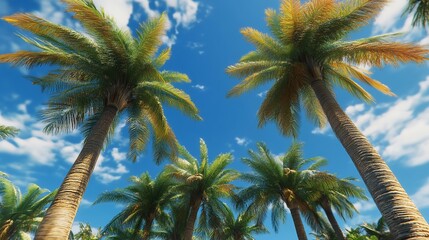 Fototapeta premium palm branches on the background of the night sky