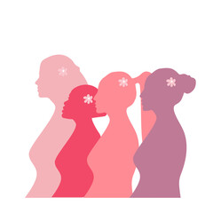 International Womens Day Silhouette Illustration