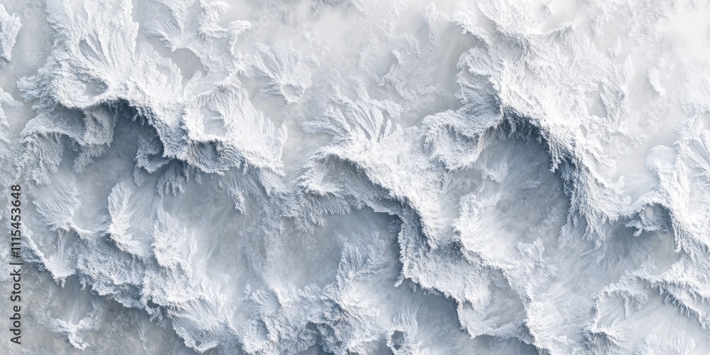 Poster close up of snow ice showcasing intricate patterns and textures. this snow ice composition beautiful