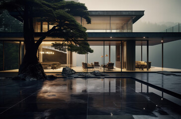 Modern Luxury Architecture and Outdoor Living Spaces with Cozy Atmosphere